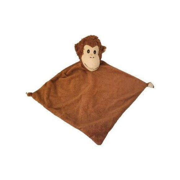 Brown Monkey Animal Baby Cubbie Security blanket Lovey Plush Zoo Jungle Knots - Picture 2 of 8